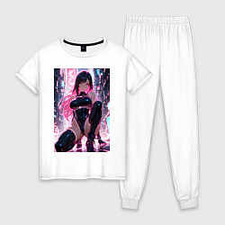 Пижама хлопковая женская Тифа Локхарт из Final Fantasy VII в стиле киберпан, цвет: белый