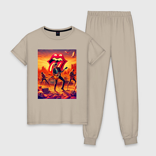 Женская пижама Rolling Stones - outdoor performance / Миндальный – фото 1