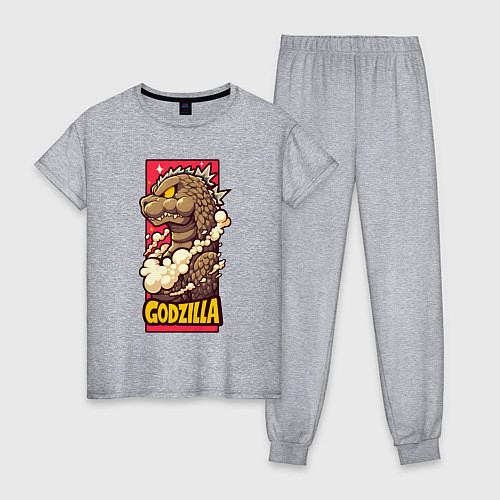 Женская пижама Pink godzilla / Меланж – фото 1