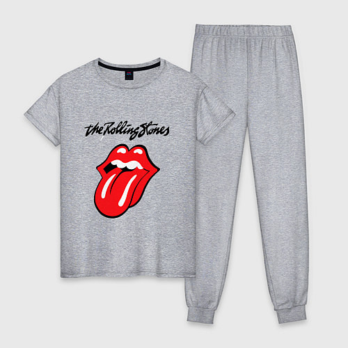 Женская пижама Rolling Stones - logo / Меланж – фото 1