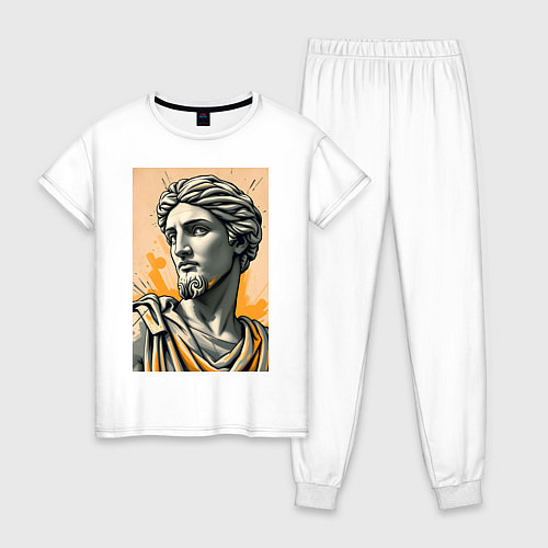 Женская пижама Арт с античным портретом / Белый – фото 1