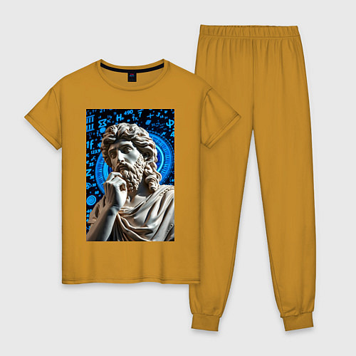 Женская пижама Античность и математика / Горчичный – фото 1