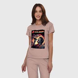 Пижама хлопковая женская Rolling Stones singer Mick Jagger, цвет: пыльно-розовый — фото 2