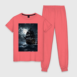 Женская пижама Пиратский корабль в шторм