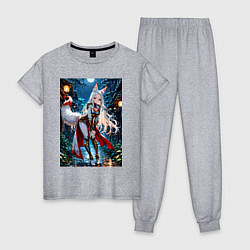 Женская пижама Белоснежная лиса лунной ночью