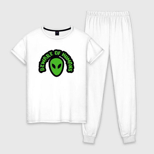 Женская пижама Остерегайтесь людей / Белый – фото 1