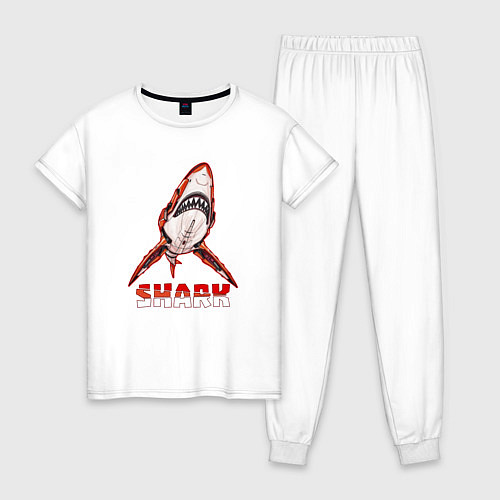 Женская пижама Акула киборг / Белый – фото 1