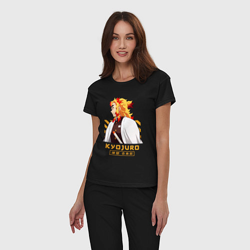 Женская пижама Клинок рассекающий демонов Kyoujurou профиль / Черный – фото 3