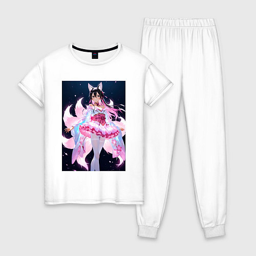 Женская пижама Лиса танцует в платье / Белый – фото 1