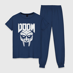 Пижама хлопковая женская Doom mask, цвет: тёмно-синий