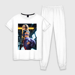 Женская пижама Девушка с оружием в киберпанк стиле