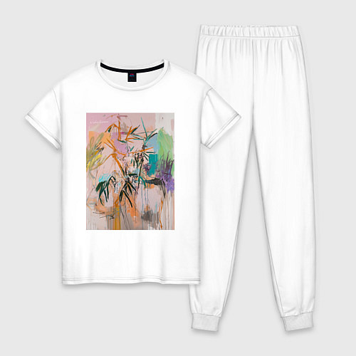 Женская пижама Пастельная тропическая абстракция / Белый – фото 1