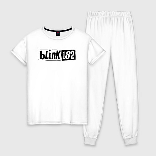 Женская пижама Blink 182 трафарет черный / Белый – фото 1