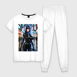 Пижама хлопковая женская Шинохира Рейка Gantz O, цвет: белый