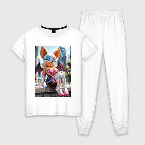 Женская пижама Руж из Somic сидит на балконе / Белый – фото 1