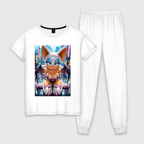 Женская пижама Руж из Somic сидит на балконе / Белый – фото 1