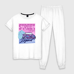 Пижама хлопковая женская Street drift, цвет: белый