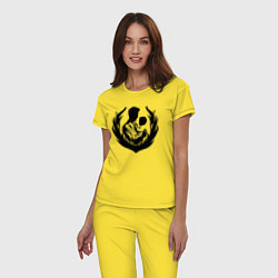 Пижама хлопковая женская Педиатр с ребенком, цвет: желтый — фото 2