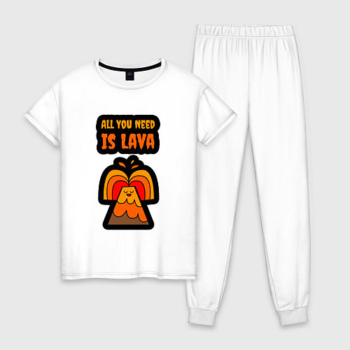 Женская пижама Всё что тебе нужно это лава / Белый – фото 1