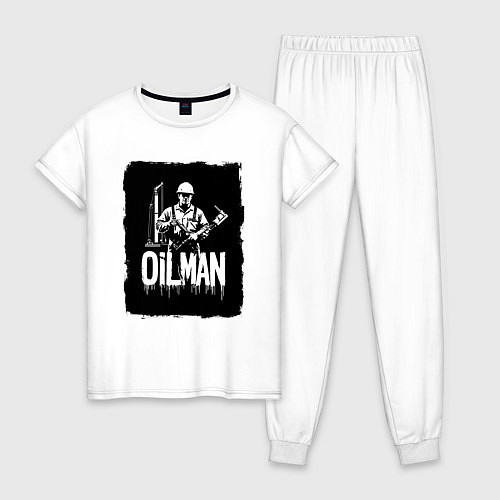 Женская пижама Нефтяник с буровой установкой / Белый – фото 1