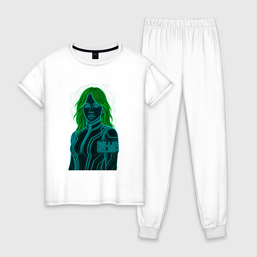 Женская пижама Билли Айлиш из неоновых линий / Белый – фото 1