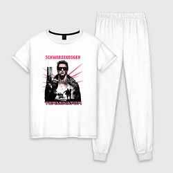 Пижама хлопковая женская Терминатор фильм 1, цвет: белый