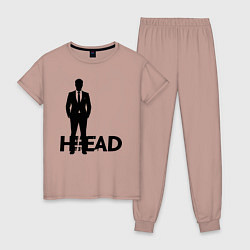 Пижама хлопковая женская Руководитель в деловом костюме, цвет: пыльно-розовый