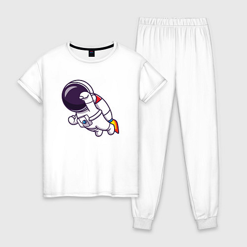 Женская пижама Супер космонавт в полёте / Белый – фото 1