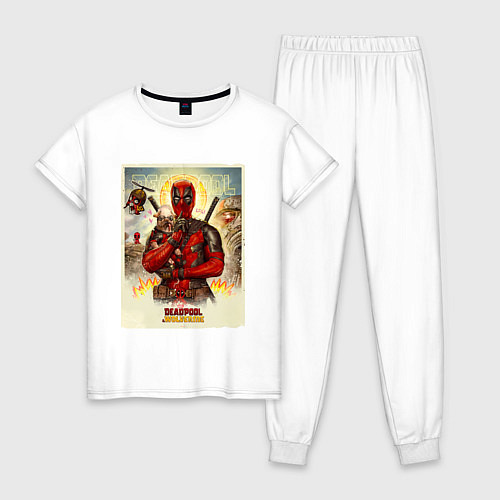 Женская пижама Дэдпул стоит / Белый – фото 1