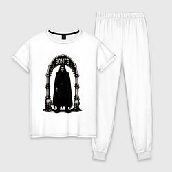 Пижама хлопковая женская Bones в арке из костей, цвет: белый