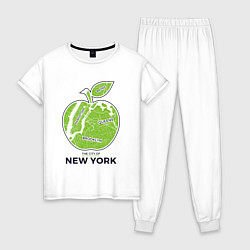 Пижама хлопковая женская Сity of New York, цвет: белый