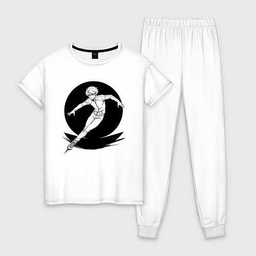 Женская пижама Конькобежец аниме / Белый – фото 1