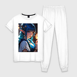 Женская пижама Прекрасная эльфийка-маг с шаром огня