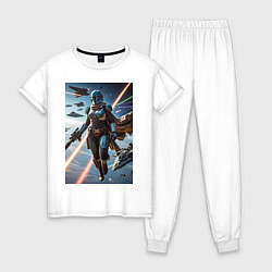 Женская пижама Девушка-мандалорец в космосе