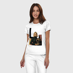 Пижама хлопковая женская Девушки и старый водолазный шлем ретрофутуризм поп, цвет: белый — фото 2