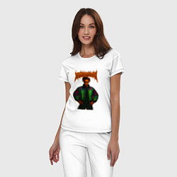 Пижама хлопковая женская XXXTentacion в стиле хардкор, цвет: белый — фото 2