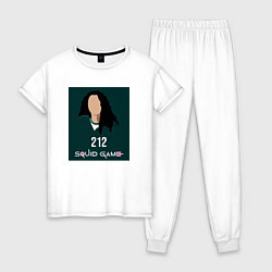 Пижама хлопковая женская Squid game 212, цвет: белый