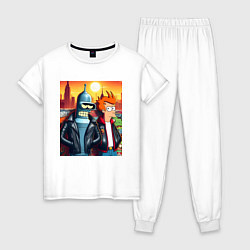 Женская пижама Фрай и Бендер жители Нью-Йорка