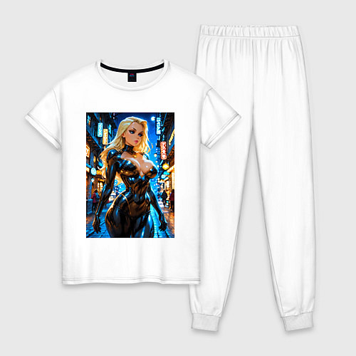 Женская пижама Черная Канарейка на улице / Белый – фото 1