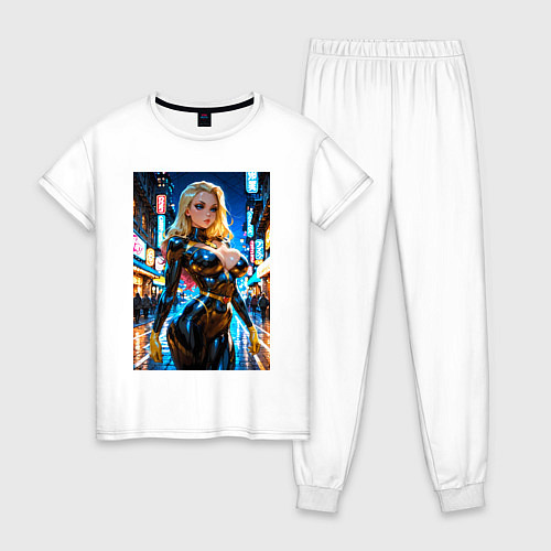 Женская пижама Черная Канарейка на улице / Белый – фото 1