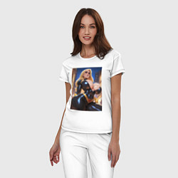 Пижама хлопковая женская Черная Канарейка на улице, цвет: белый — фото 2