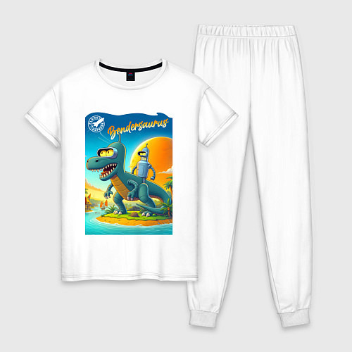 Женская пижама Бендерзавр - мем / Белый – фото 1