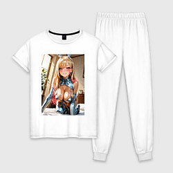 Пижама хлопковая женская Марин Китагава наряде кролика, цвет: белый