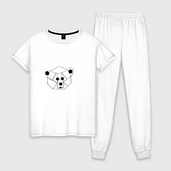 Женская пижама Геометрическая морда медведя