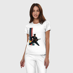 Пижама хлопковая женская Поп-арт, белогвардеец, цвет: белый — фото 2