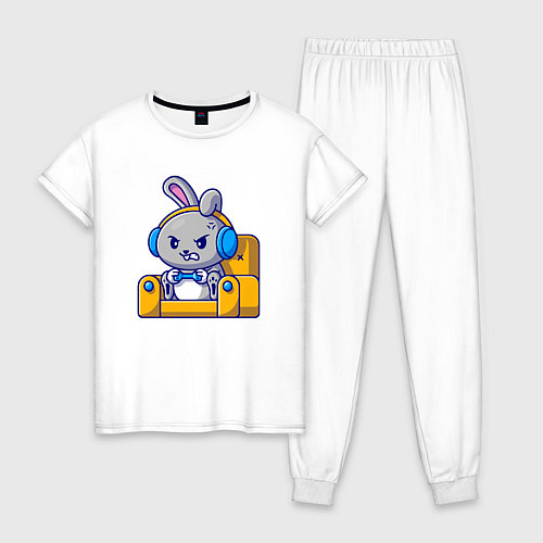Женская пижама Кролик геймер / Белый – фото 1