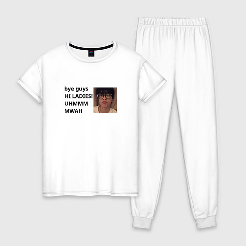 Женская пижама Субин TXT Bye guys Hi ladies / Белый – фото 1