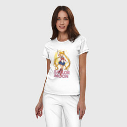 Пижама хлопковая женская Sailor Moon, цвет: белый — фото 2