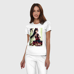 Пижама хлопковая женская Рори Меркурия посреди леса с алебардой, цвет: белый — фото 2