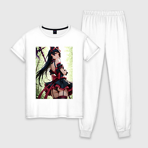 Женская пижама Рори Меркурия посреди леса с алебардой / Белый – фото 1